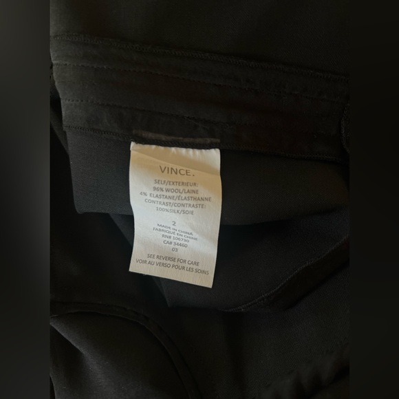 VINCE 100% Black Silk Sleeveless Shift Dress/ Sheer Paneling Size 2 Retail $380 - Picture 7 of 8